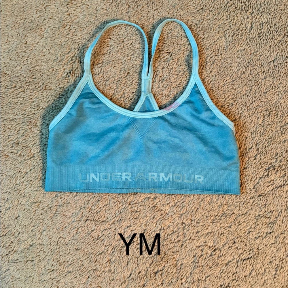 Under Armour Blue Sports Bra for Active Comfort (youth size medium)